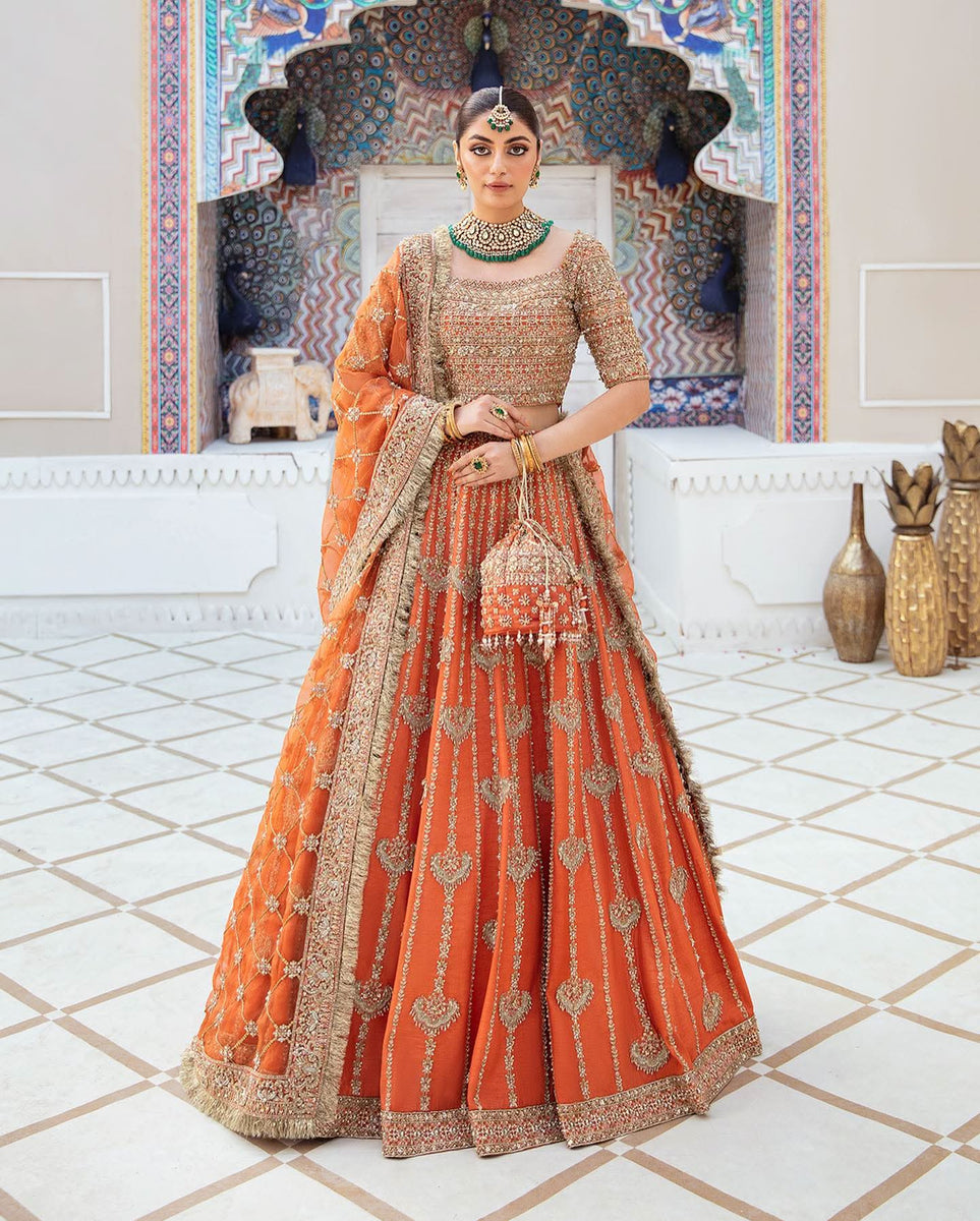 Pakistan and indian orange wedding dress – Sareenaa