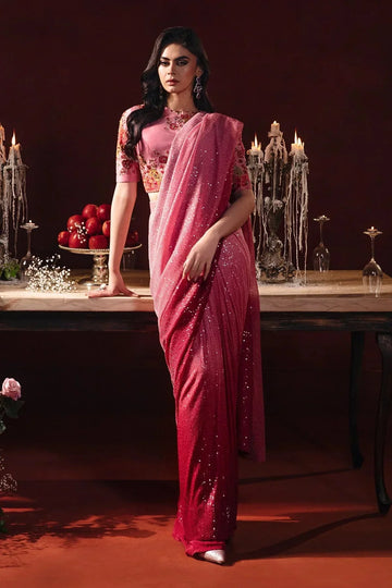 3 - PC Embroidered Sequence Saree CMA - 3 - 235 - Aarrzo