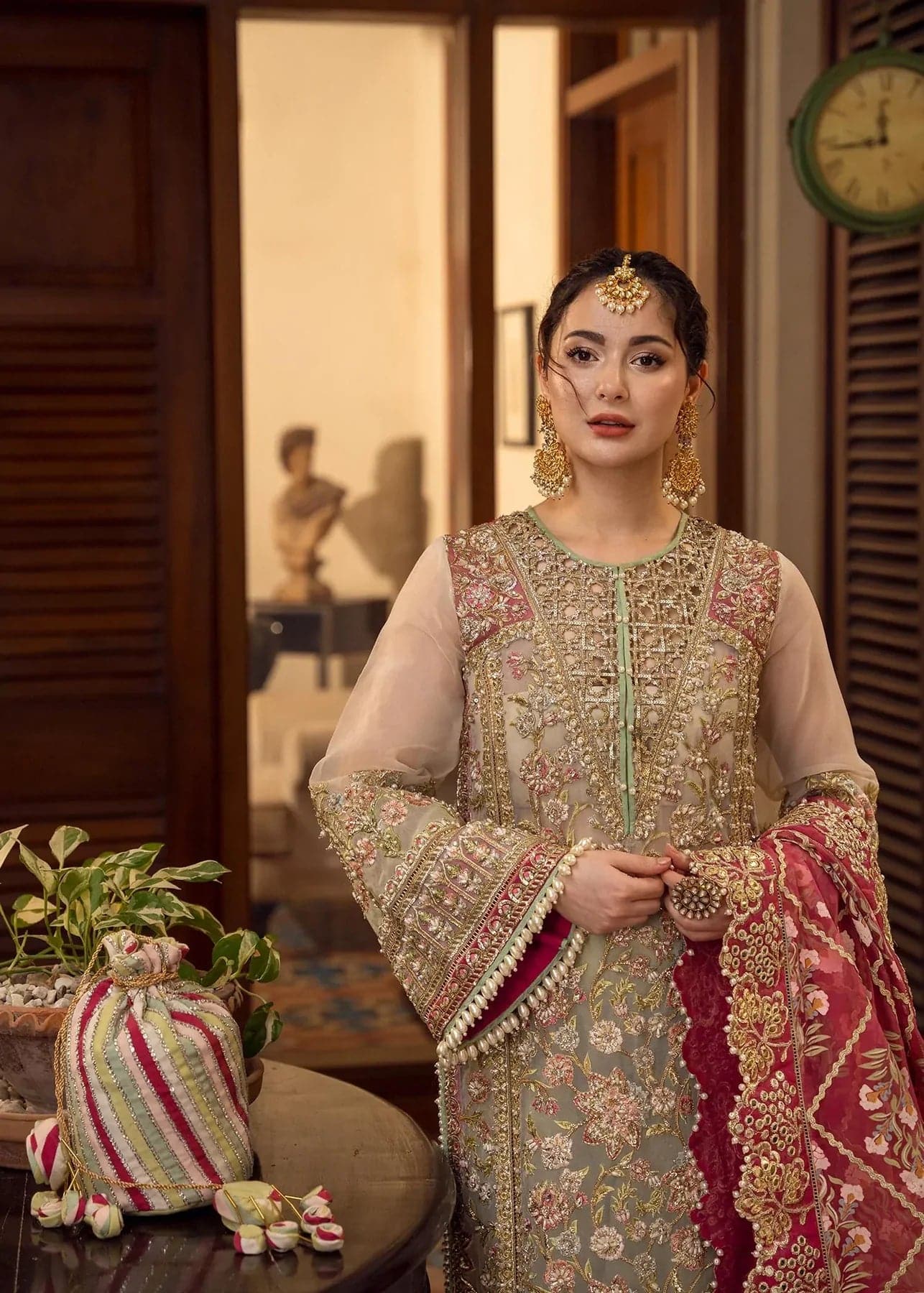 Pakistani bridal wear Crimson Artisanal Anecdotes - Aarrzo