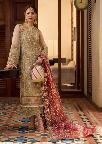 Pakistani bridal wear Crimson Artisanal Anecdotes - Aarrzo